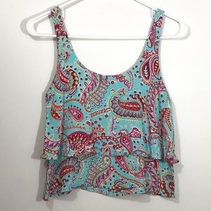 Lucy Love Sleeveless Blouse Paisley Blue Red [CW]